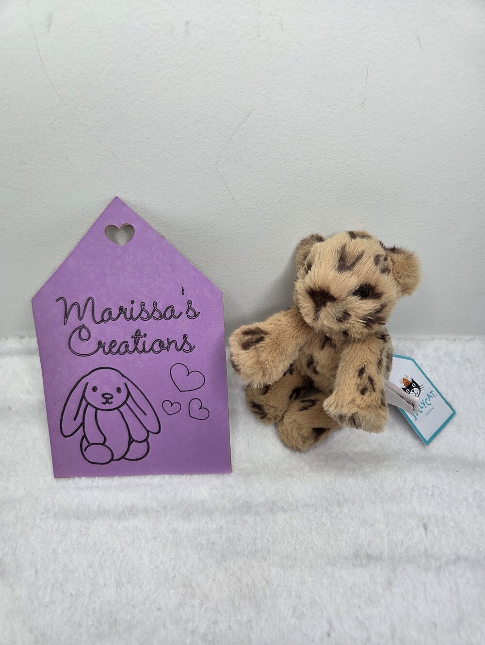 NWT Customized Jellycat Smudge Bear Bag Charm "lil bro"